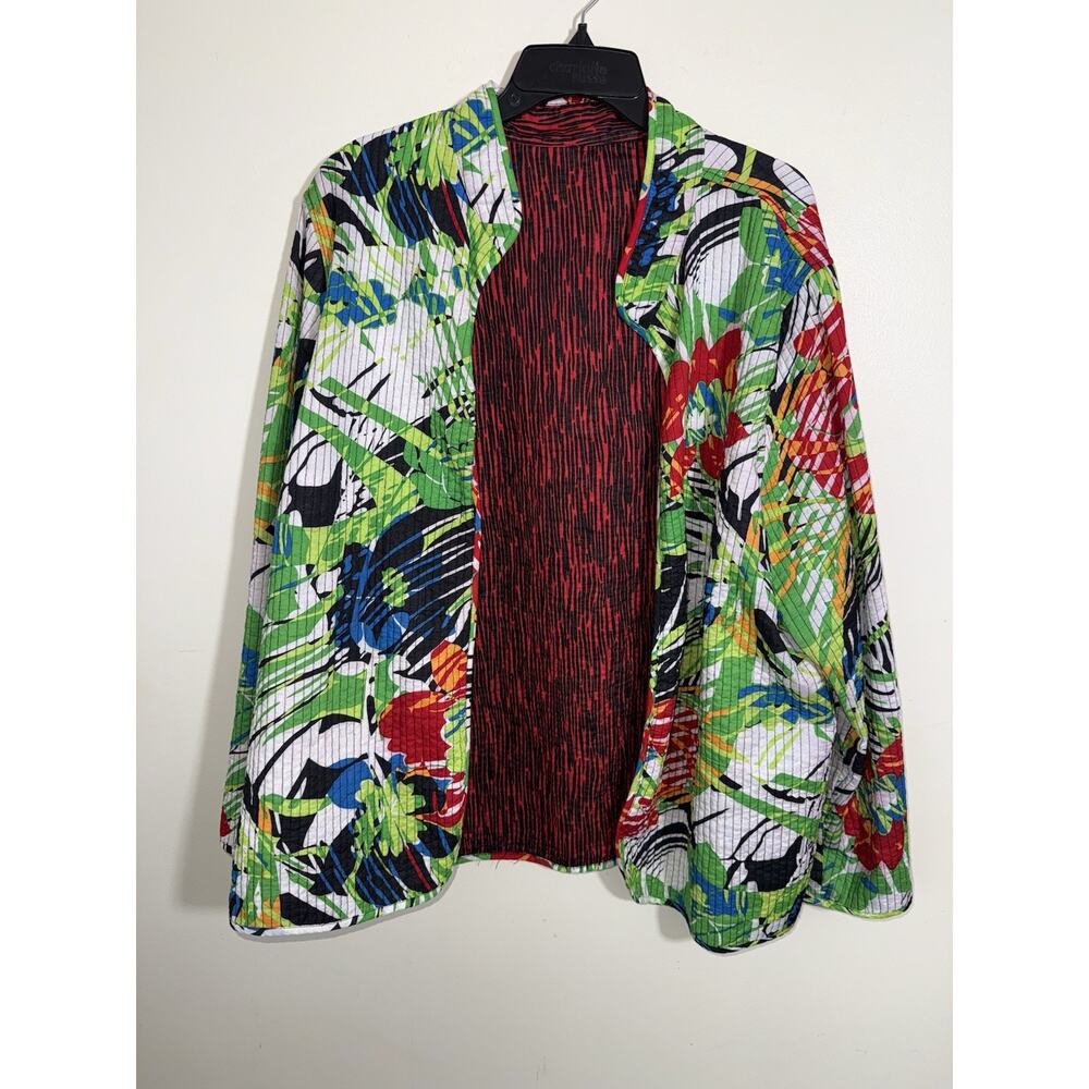 Vintage Lightweight Quilted Patchwork Reversible Jacket Size Adult Large Boho